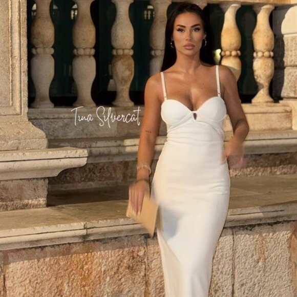 BLOGGER'S FAVE! Zara Stappy Midi Dress White NWT - Picture 15 of 16